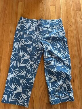 Land’s End Blue and Lighter Blue Print Crop Women’s starfish pants
